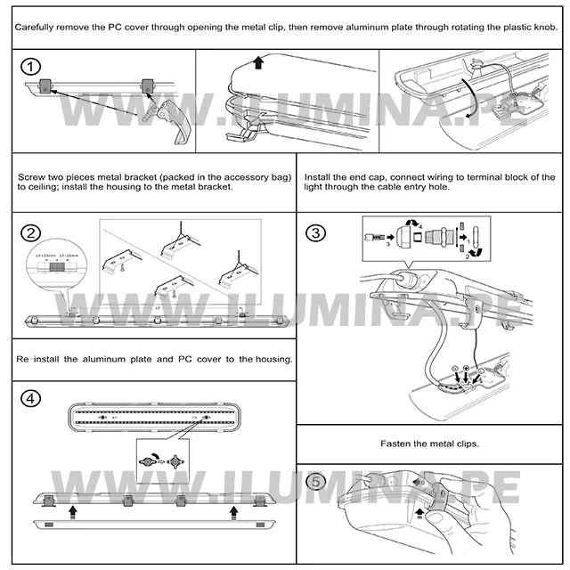 LUMINARIA HERMÉTICA TIPO INDIKO LED 1.20M OSRAM 02LUCES - SIN FOCOS - Image 7