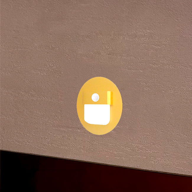 SPOT LUZ GUÍA DE PASO FERNANDA LED ASIMÉTRICO 3W CIRCULAR DORADO CON SENSOR DE MOVIMIENTO LUZ CÁLIDA - Image 8