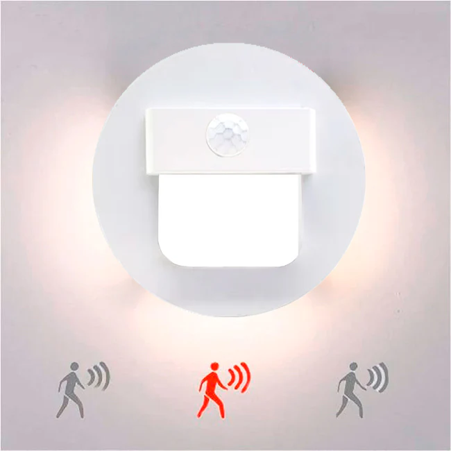 SPOT LUZ GUÍA DE PASO FLAVIA LED ASIMÉTRICO 3W CIRCULAR BLANCO CON SENSOR DE MOVIMIENTO LUZ CÁLIDA - Image 8