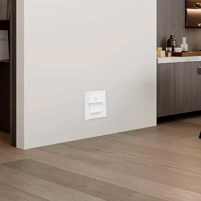 SPOT LUZ GUÍA DE PASO ISIS ASIMÉTRICO LED 3W CUADRADO BLANCO CON SENSOR DE MOVIMIENTO LUZ CÁLIDA - Image 11