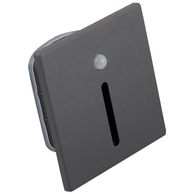 SPOT LUZ GUÍA DE PASO JACQUELINE LED ASIMÉTRICO 3W CUADRADO NEGRO CON SENSOR DE MOVIMIENTO LUZ CÁLIDA - Image 9