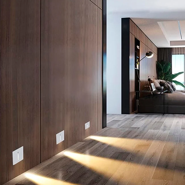 SPOT LUZ GUÍA DE PASO LUANA LED ASIMÉTRICO 3W CUADRADO BLANCO CON SENSOR DE MOVIMIENTO LUZ CÁLIDA - Image 5