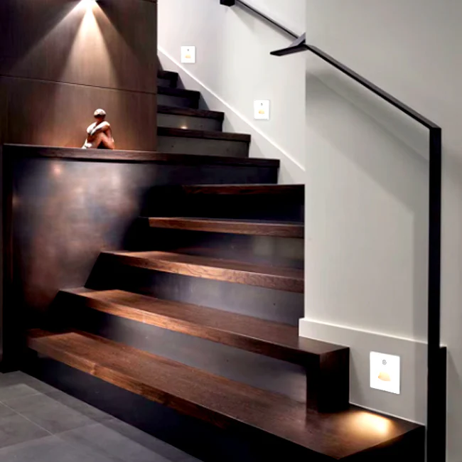 SPOT LUZ GUÍA DE PASO MARCIA LED ASIMÉTRICO 3W CUADRADO BLANCO CON SENSOR DE MOVIMIENTO LUZ CÁLIDA - Image 8