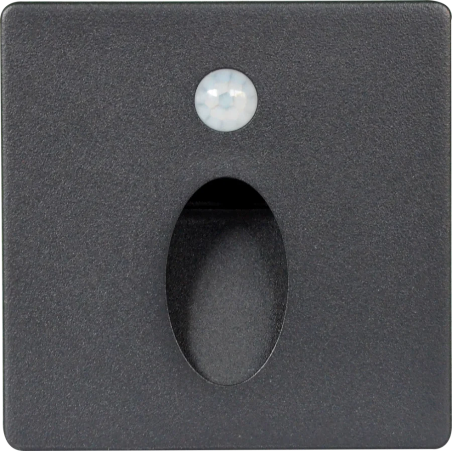 SPOT LUZ GUÍA DE PASO LORENA LED ASIMÉTRICO 3W CUADRADO NEGRO CON SENSOR DE MOVIMIENTO LUZ CÁLIDA - Image 7