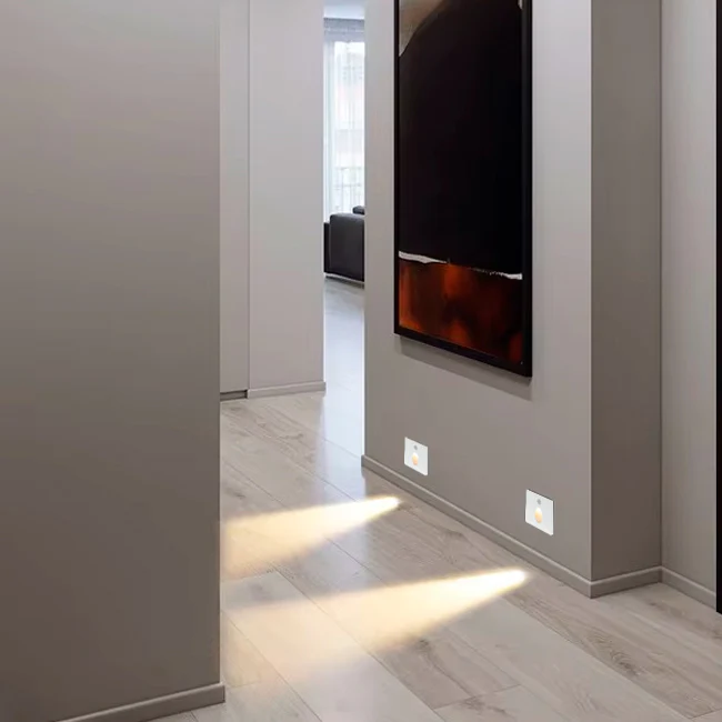 SPOT LUZ GUÍA DE PASO MARINA LED ASIMÉTRICO 3W CUADRADO BLANCO CON SENSOR DE MOVIMIENTO LUZ CÁLIDA - Image 3