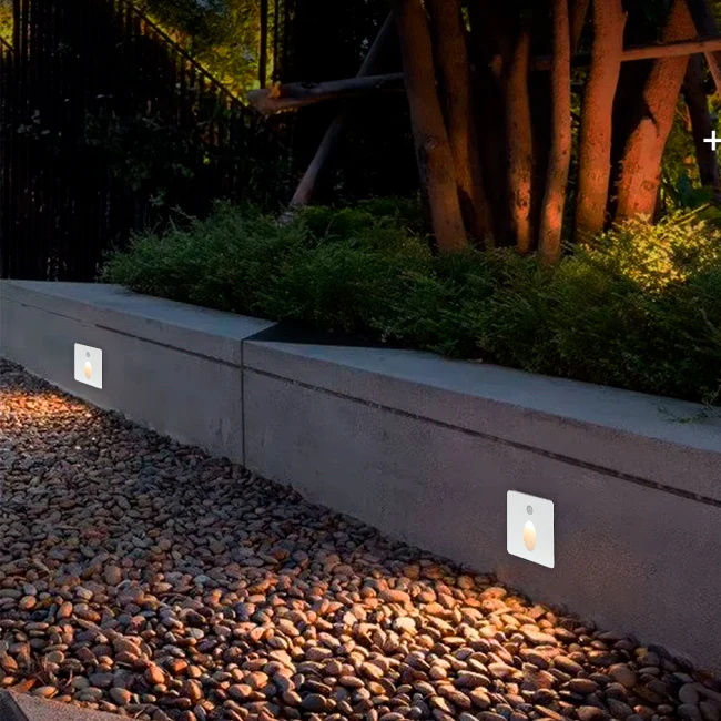 SPOT LUZ GUÍA DE PASO MARINA LED ASIMÉTRICO 3W CUADRADO BLANCO CON SENSOR DE MOVIMIENTO LUZ CÁLIDA - Image 6
