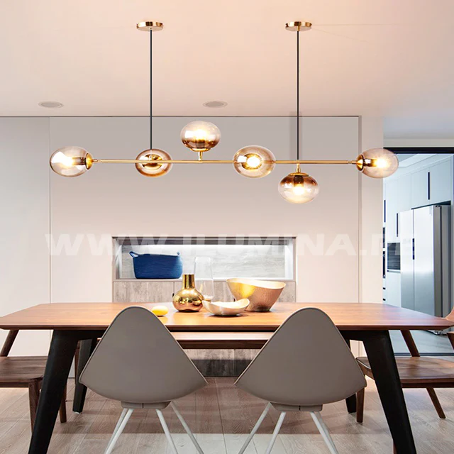 LÁMPARA COLGANTE AMBER LINE GOLD LED - Image 10