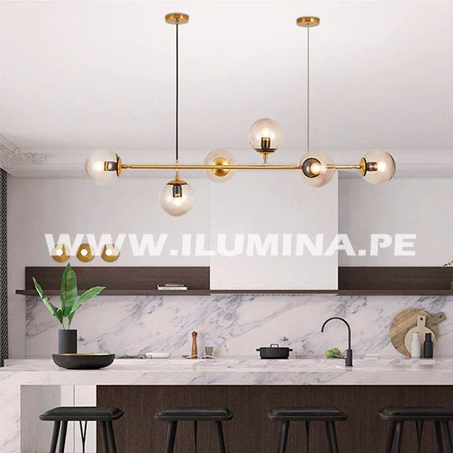 LÁMPARA COLGANTE AMBER LINE GOLD LED - Image 12