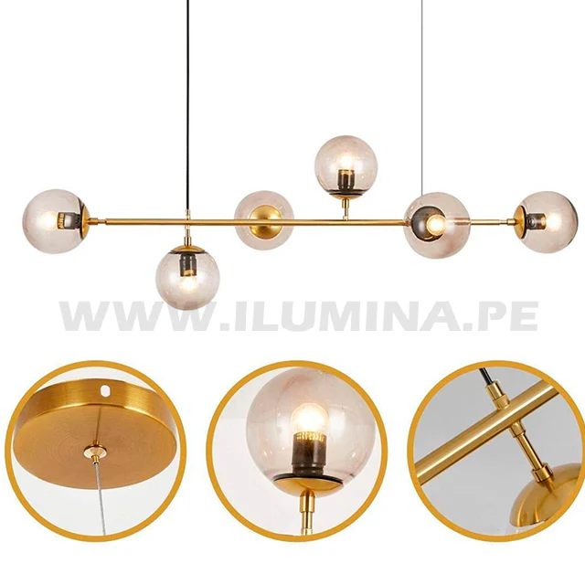 LÁMPARA COLGANTE AMBER LINE GOLD LED - Image 14