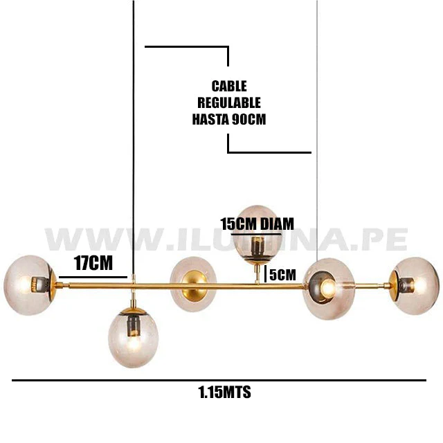 LÁMPARA COLGANTE AMBER LINE GOLD LED - Image 22