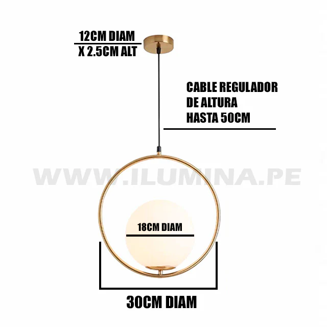 LÁMPARA COLGANTE TRAZZO LUX GOLD - SIN FOCO - Image 12