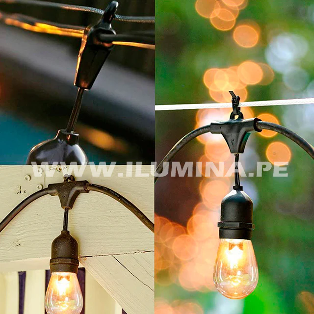 GUIRNALDA DE CAUCHO COLGANTE DE 10MTS CON 20 SOCKETS - Image 14