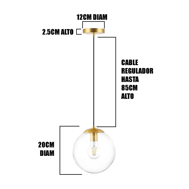 LÁMPARA COLGANTE MOHENA KRYSTAL GOLD - SIN FOCO - Image 5