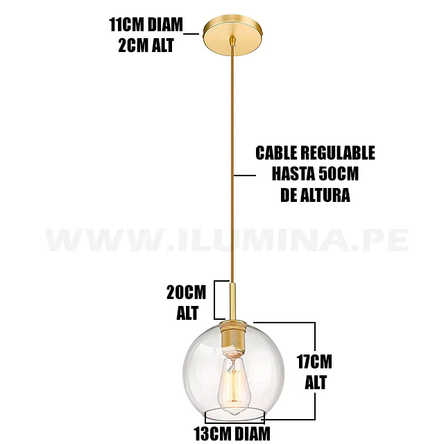 LÁMPARA COLGANTE MURANO LUX GOLD - SIN FOCO - Image 7