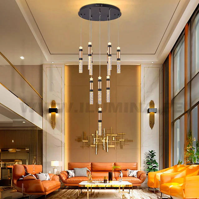 LÁMPARA COLGANTE PREMIUM AURORA BLACK AND GOLD LED + CONTROL REMOTO - Image 4