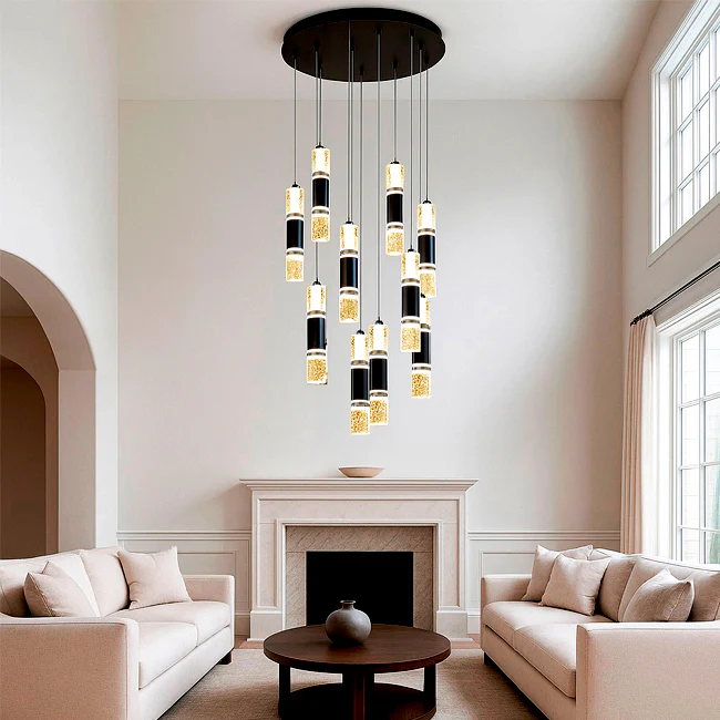 LÁMPARA COLGANTE PREMIUM BAHAMAS BLACK AND GOLD LED + CONTROL REMOTO - Image 5