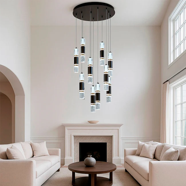 LÁMPARA COLGANTE PREMIUM BAHAMAS BLACK AND GOLD LED + CONTROL REMOTO - Image 6