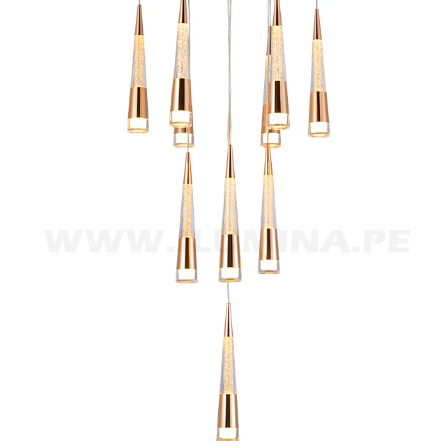 LÁMPARA COLGANTE PREMIUM FLOREANA BLACK AND GOLD LED + CONTROL REMOTO - Image 5