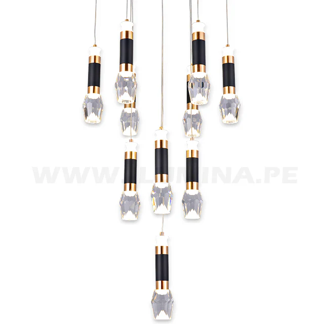 LÁMPARA COLGANTE PREMIUM GRECIA BLACK AND GOLD LED + CONTROL REMOTO - Image 6