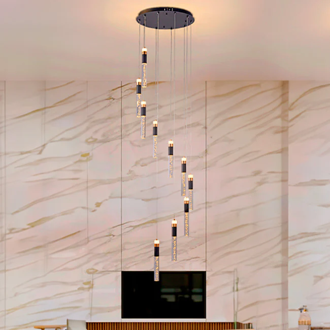 LÁMPARA COLGANTE PREMIUM ISLANDIA BLACK AND GOLD LED + CONTROL REMOTO - Image 3