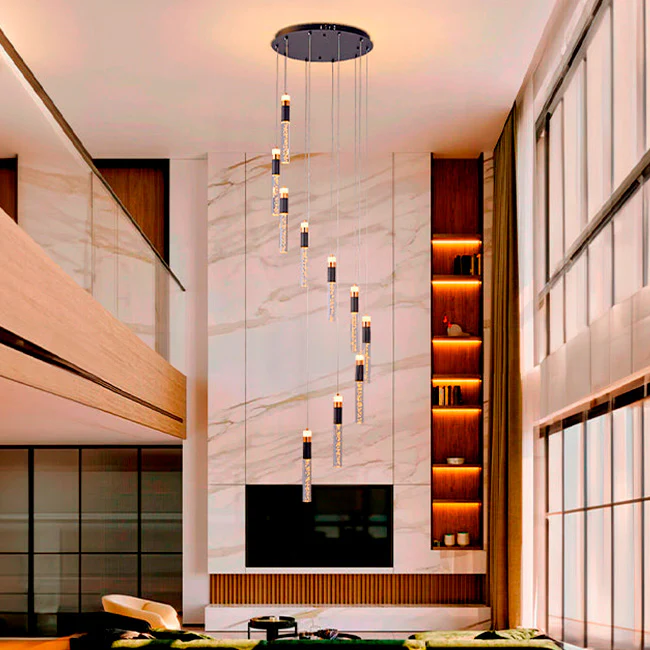 LÁMPARA COLGANTE PREMIUM ISLANDIA BLACK AND GOLD LED + CONTROL REMOTO - Image 7