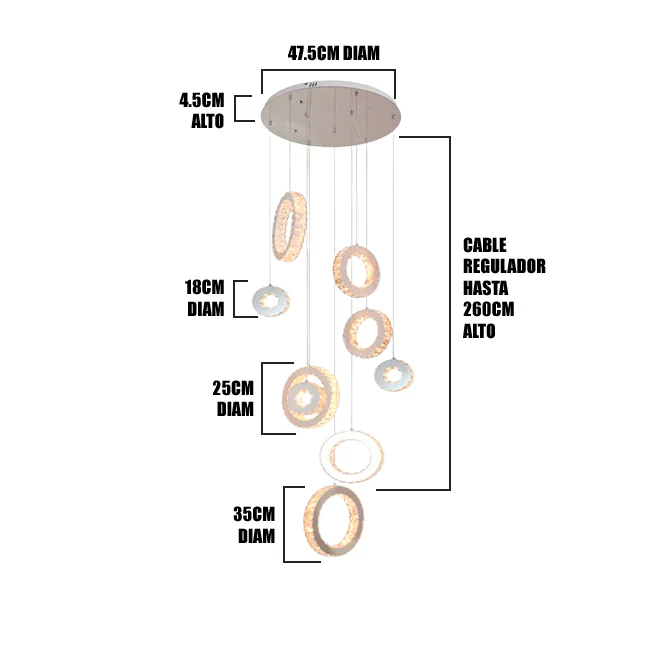 LÁMPARA COLGANTE PREMIUM MARIA CRISTINA LED + CONTROL REMOTO - Image 3