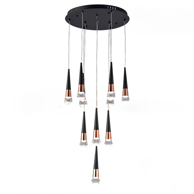 LÁMPARA COLGANTE PREMIUM ROMANA BLACK AND GOLD LED + CONTROL REMOTO - Image 4