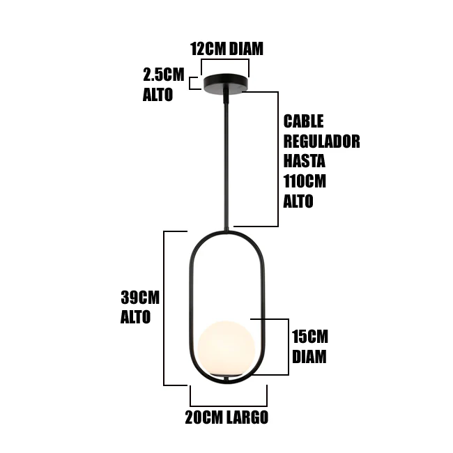 LÁMPARA COLGANTE LUX BLACK LED - Image 5