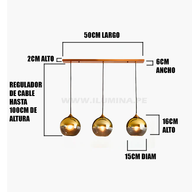 LÁMPARA COLGANTE TRÍO VANILA GOLD - SIN FOCO - Image 10