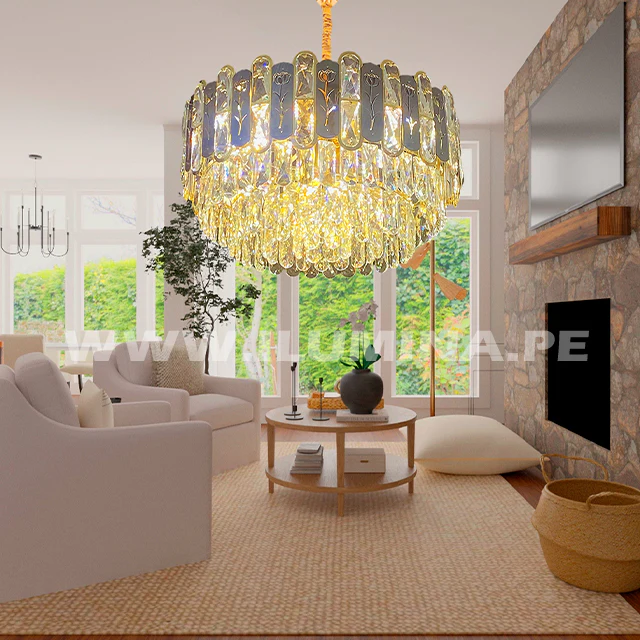 LÁMPARA COLGANTE ZAHRA KRYSTAL GOLD - SIN FOCO - Image 11