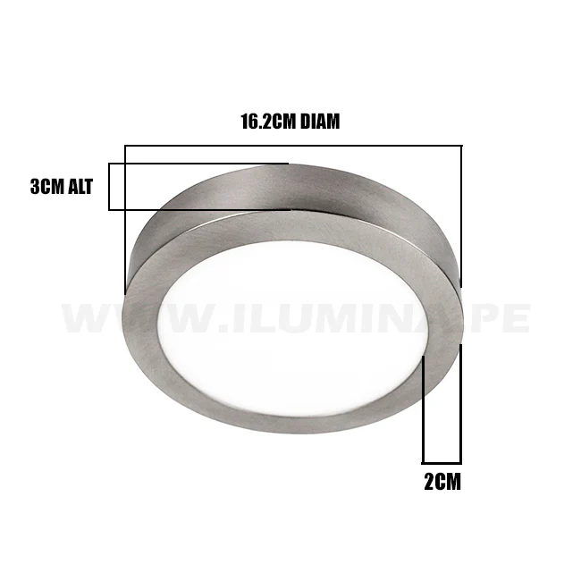 PANEL LED PLATEADO CIRCULAR 12W ADOSABLE SIMPLE LUZ CÁLIDA 3000K - Image 8