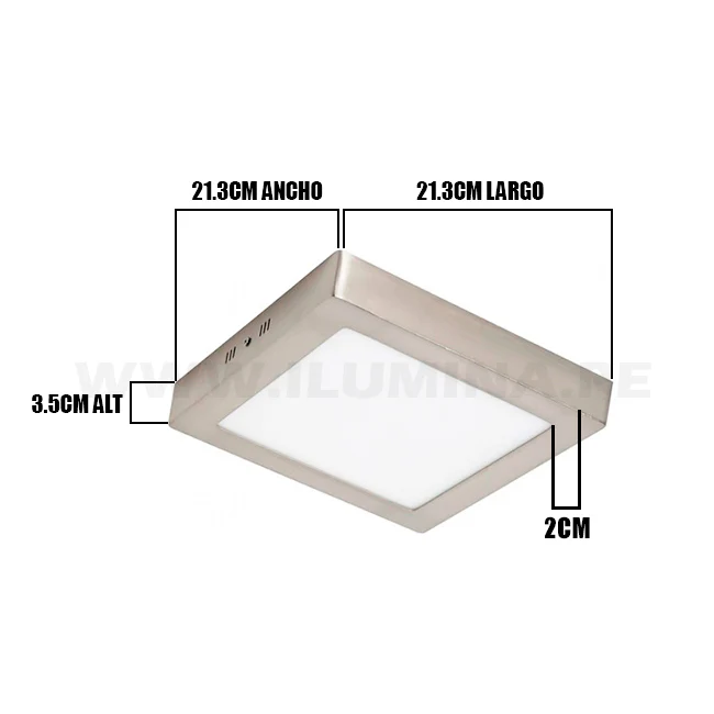 PANEL PLATEADO LED CUADRADO 18W ADOSABLE SIMPLE LUZ CÁLIDA 3000K - Image 11