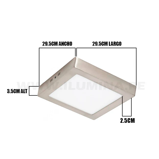 PANEL PLATEADO LED CUADRADO 24W ADOSABLE SIMPLE LUZ CÁLIDA 3000K - Image 13