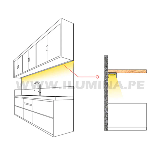 PERFIL DE ALUMINIO 2.00MTS ADOSABLE PARA CINTA LED - Image 9