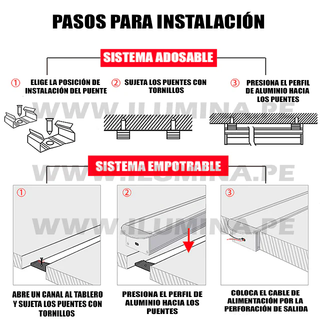 PERFIL DE ALUMINIO 3.00MTS EMPOTRABLE PARA CINTA LED - Image 15