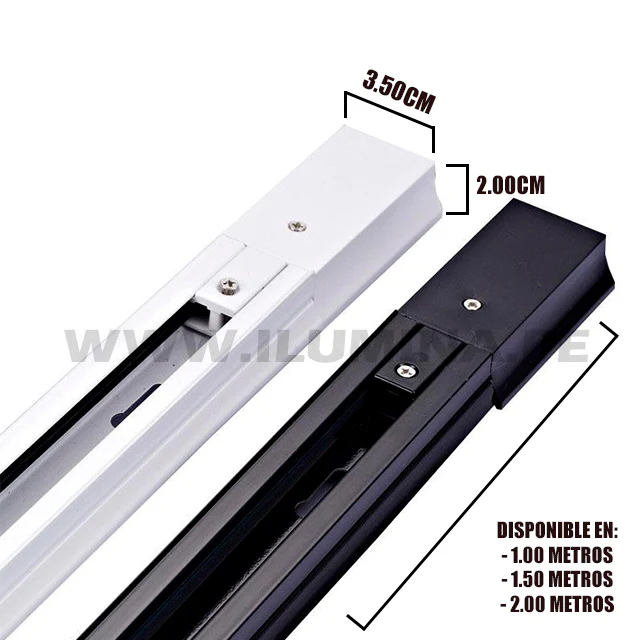 RIEL DE ALUMINIO PROFESIONAL 1.00 METROS NEGRO - PESADO - Image 7