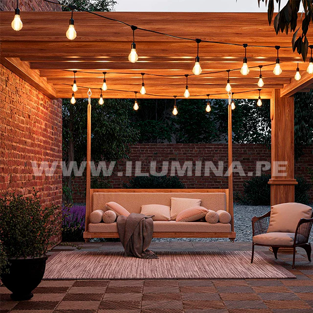 SET COMPLETO - GUIRNALDA LED COLGANTE DE 10MTS + 20 FOCOS LED G45 TRANSPARENTE 4W - Image 3