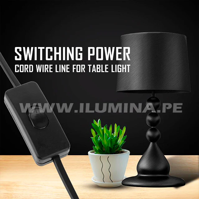 SET INTERRUPTOR CABLE LÁMPARA DE MESA NEGRO - Image 5