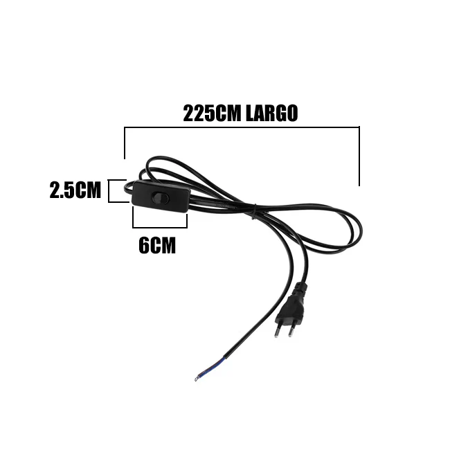 SET INTERRUPTOR CABLE LÁMPARA DE MESA NEGRO - Image 6