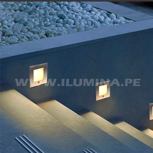 SPOT LUZ GUÍA DE PASO DE ESCALERA CUADRADO GRANDE SIN REJILLA 3W LUZ CÁLIDA - Image 3