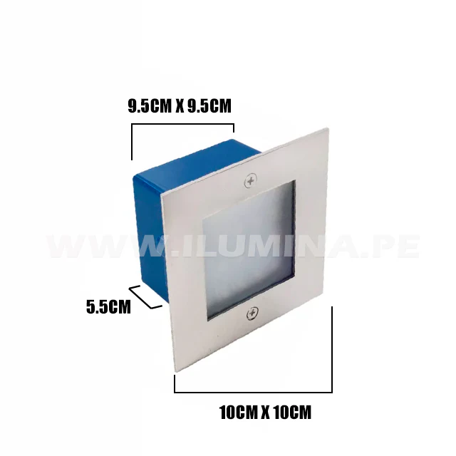 SPOT LUZ GUÍA DE PASO DE ESCALERA CUADRADO GRANDE SIN REJILLA 3W LUZ CÁLIDA - Image 6