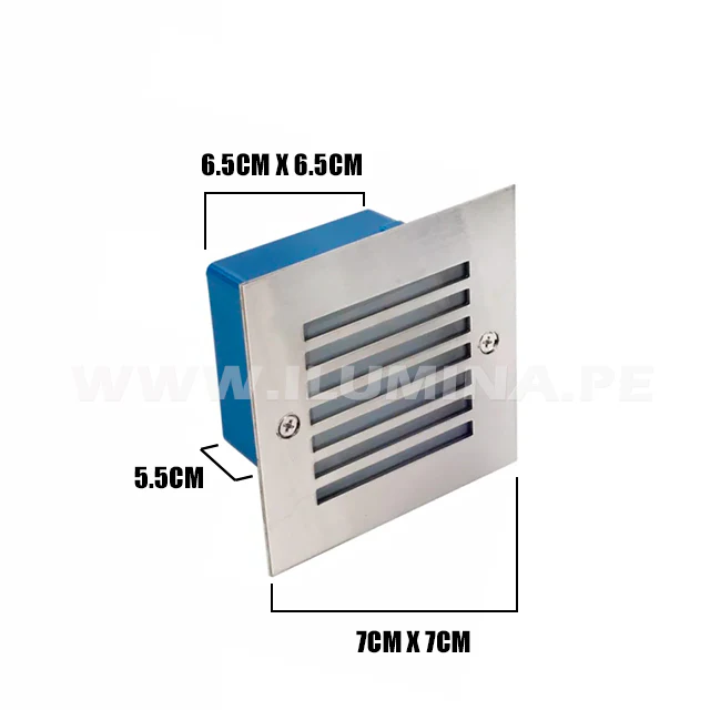 SPOT LUZ GUÍA DE PASO DE ESCALERA CUADRADO PEQUEÑO CON REJILLA 3W LUZ CÁLIDA - Image 8