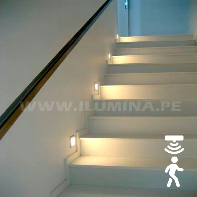 SPOT LUZ GUÍA DE PASO DE ESCALERA LED 3W ASIMETRICA NEGRO CON SENSOR DE MOVIMIENTO - Image 9