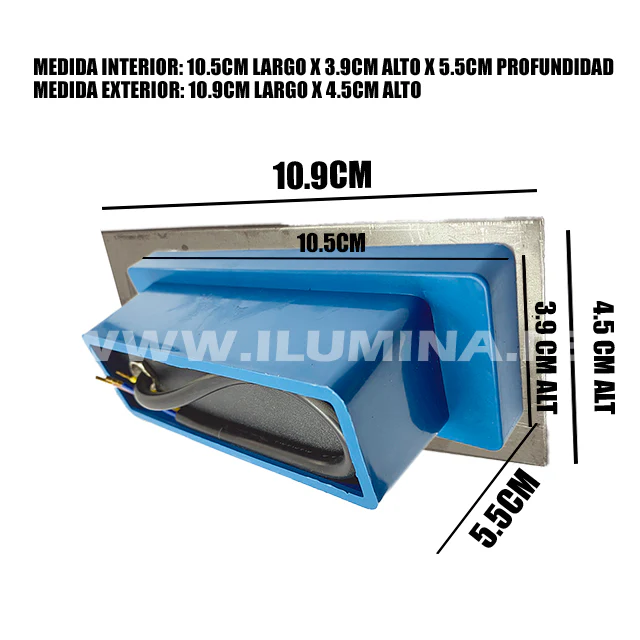 SPOT LUZ GUÍA DE PASO DE ESCALERA LED CON REJILLA MODELO PEQUEÑO LUZ CÁLIDA - Image 9